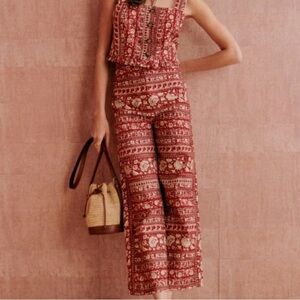 Sezane Red Printed Tiago Pants